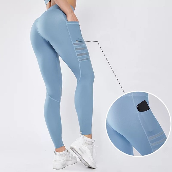 baby blue workout leggings